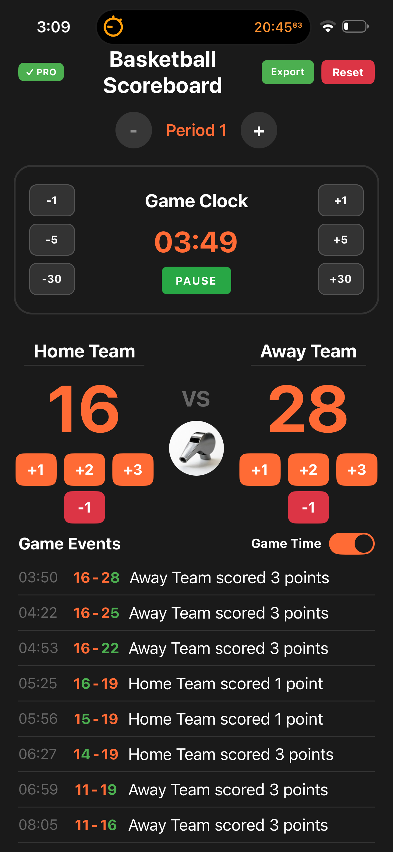 Screenshot: Scoreboard Ref