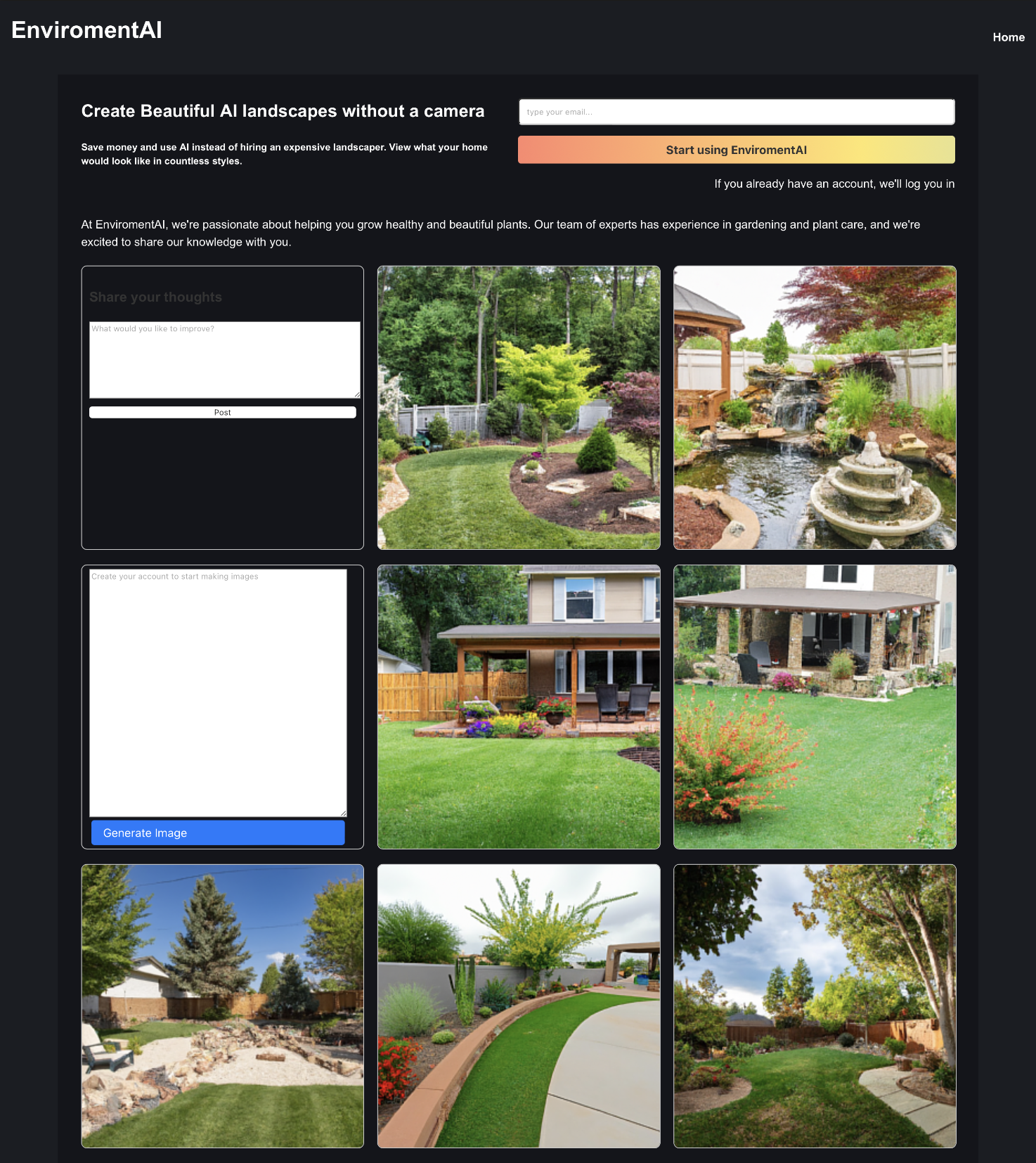 Screenshot: EnviromentAI